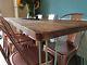 100x90x4cm Chunky Rustic Kitchen Dining Table & Industrial Steel Hairpin Legs