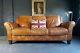 1010. Chesterfield Leather Vintage & Distressed 3 Seater Sofa Brown Tan Courier