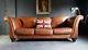 1030. Chesterfield Leather Vintage & Distressed 3 Seater Sofa Brown Courier Av