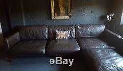 117 Chesterfield vintage 3 seater Leather brown Corner Suite courier av