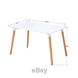 120X80CM Dining Table Wooden Legs Vintage Style White Dining/Living Room New