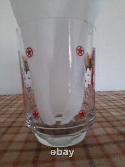 12 Kings Glass Tumblers & Jolly Joker Ice Bucket Set Vintage Poker Night Set