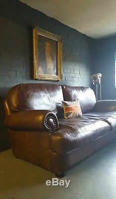 151 Chesterfield vintage 3 seater leather Club brown courier available