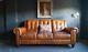 155 Chesterfield Leather Vintage & Distressed 3 Seater Sofa Tan Brown Courier Av