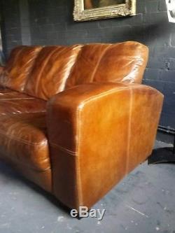 15 Chesterfield vintage 3 seater leather tan Club brown Corner suite courier av