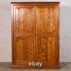 1910 Vintage Pitch Pine Tall Cupboard With Multiple Storage Shelves