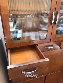 1950s Original Vintage Wooden Retro Kitchen Larder Cupboard Cabinet