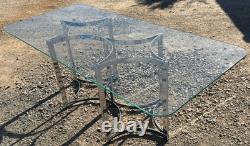 1970's Vintage Merrow Associates Dining Table Chrome & Glass FREE Delivery