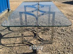 1970's Vintage Merrow Associates Dining Table Chrome & Glass FREE Delivery