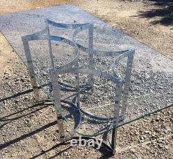 1970's Vintage Merrow Associates Dining Table Chrome & Glass FREE Delivery