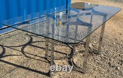 1970's Vintage Merrow Associates Dining Table Chrome & Glass FREE Delivery