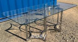 1970's Vintage Merrow Associates Dining Table Chrome & Glass FREE Delivery