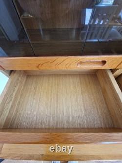 1970s Danish Vantinge Mobelindustri Oak Display Cabinet Vintage Glass-Fronted