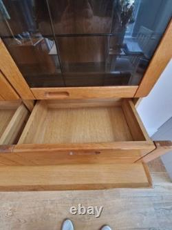 1970s Danish Vantinge Mobelindustri Oak Display Cabinet Vintage Glass-Fronted
