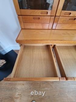 1970s Danish Vantinge Mobelindustri Oak Display Cabinet Vintage Glass-Fronted