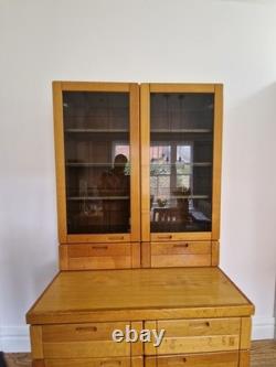 1970s Danish Vantinge Mobelindustri Oak Display Cabinet Vintage Glass-Fronted