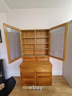 1970s Danish Vantinge Mobelindustri Oak Display Cabinet Vintage Glass-Fronted