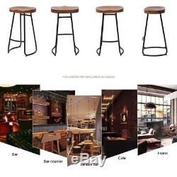 1/2/4x Vintage Industrial Bar Stools High Chair Kitchen Counter Wooden Seat NEW
