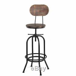 1/2/4x Vintage Industrial Bar Stools High Kitchen Counter Wooden Seat & Back NEW