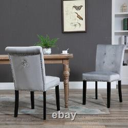 1/2 Pcs Velvet Dining Chair with Knocker/Ring Back Dining Room Kitchen Chairs