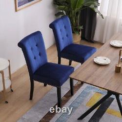 1/2 Pcs Velvet Dining Chair with Knocker/Ring Back Dining Room Kitchen Chairs