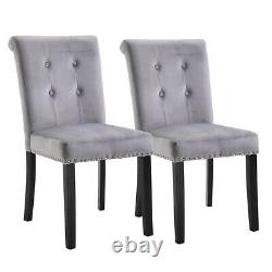 1/2 Pcs Velvet Dining Chair with Knocker/Ring Back Dining Room Kitchen Chairs