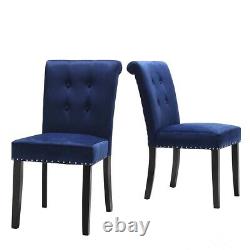 1/2 Pcs Velvet Dining Chair with Knocker/Ring Back Dining Room Kitchen Chairs