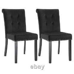 1/2 Pcs Velvet Dining Chair with Knocker/Ring Back Dining Room Kitchen Chairs