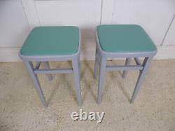 1 pair Vintage Retro 1950s 1960s Centa Kitchen Formica tables restored Stools A