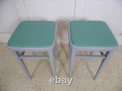 1 pair Vintage Retro 1950s 1960s Centa Kitchen Formica tables restored Stools A