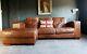 2003. Chesterfield Leather Vintage & Distressed 3 Seater Corner Sofa Tan Brown