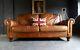 2007. Chesterfield Leather Vintage & Distressed 3 Seater Sofa Brown Courier Av