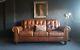 202 Chesterfield Leather Vintage & Distressed 3 Seater Sofa Tan Brown Courier Av