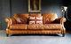 2034. Chesterfield Leather Vintage & Distressed 3 Seater Sofa Brown Tan Courier