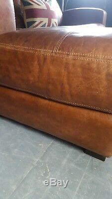 2044. Chesterfield Vintage tan 3 Seater Leather Club Corner suite courier av