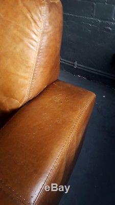 2046. Chesterfield Vintage tan 3 Seater Leather Club Corner suite courier av
