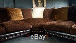 2072 Rare tetrad Degas Corner Sofa Vintage Chesterfield 5 Seater Leather Sofa