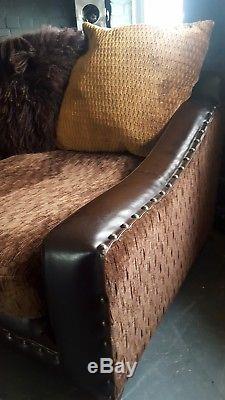 2072 Rare tetrad Degas Corner Sofa Vintage Chesterfield 5 Seater Leather Sofa