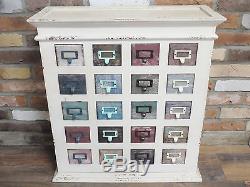 20 Coloured Drawers Cabinet Shabby Chic Wooden Storage Compartments Chest Unit