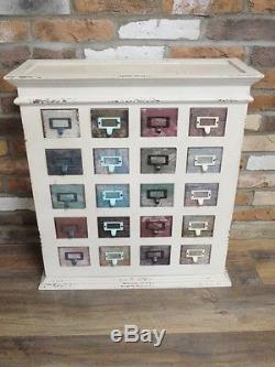 20 Coloured Drawers Cabinet Shabby Chic Wooden Storage Compartments Chest Unit