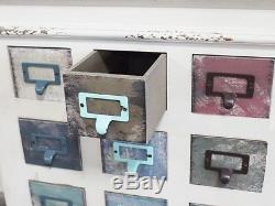 20 Coloured Drawers Cabinet Shabby Chic Wooden Storage Compartments Chest Unit