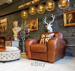 2562b chesterfield brown vintage Barker & Stonehouse leather armchair pair AV