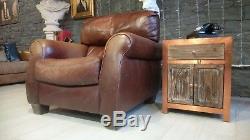 2952 chesterfield vintage leather one armchair Courier av Brown Matching AV