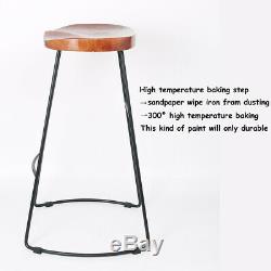 2X Bar Stools Industrial Metal Wooden Vintage Retro Kitchen Pub Counter Chair UK