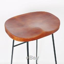2X Bar Stools Industrial Metal Wooden Vintage Retro Kitchen Pub Counter Chair UK