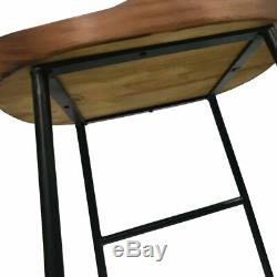 2X Bar Stools Industrial Metal Wooden Vintage Retro Kitchen Pub Counter Chair UK