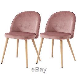 2/4PCS Velvet Dining Chairs Metal Legs Sofa Chairs Kitchen Lounge Club Furniture