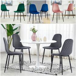 2 4 6 8 Velvet Dining Chairs Retro Padded Seat Metal Legs Accent Chair Kitchen