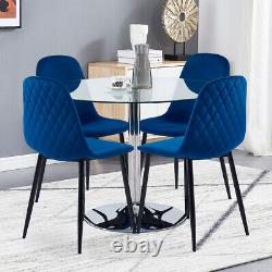 2 4 6 8 Velvet Dining Chairs Retro Padded Seat Metal Legs Accent Chair Kitchen