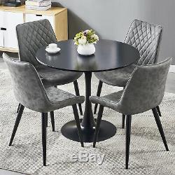 2 4 6 Diamond Slope Dining Chairs Distressed Faux Leather Metal Black Legs Room